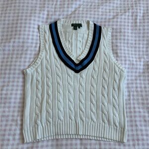 Ralph Lauren White Cable Knit Vest
